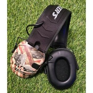 Walker's Razor Slim Electronic Earmuffs - Patriotic American Flag - NRR 23dB
